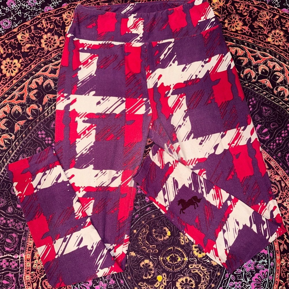 Geometric Leggings with Unicorns